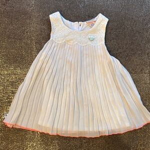 Juicy Couture Cream Pleated Kids Dress with Heart Accent